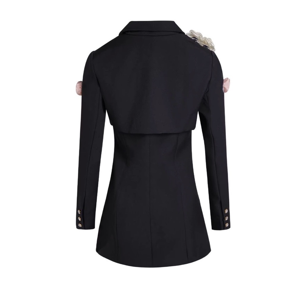 New Chic Black Floral Women's Blazer size S - Picture 2 of 11